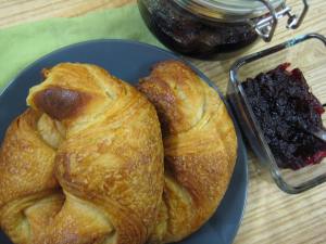 Croissants, good with cranberry jam as well as marmalade