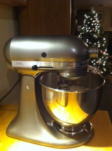 KitchenAid - a delight after the absence of a mixer following the demise of my grandmother's1960's Kenwood Chef that I inherited.